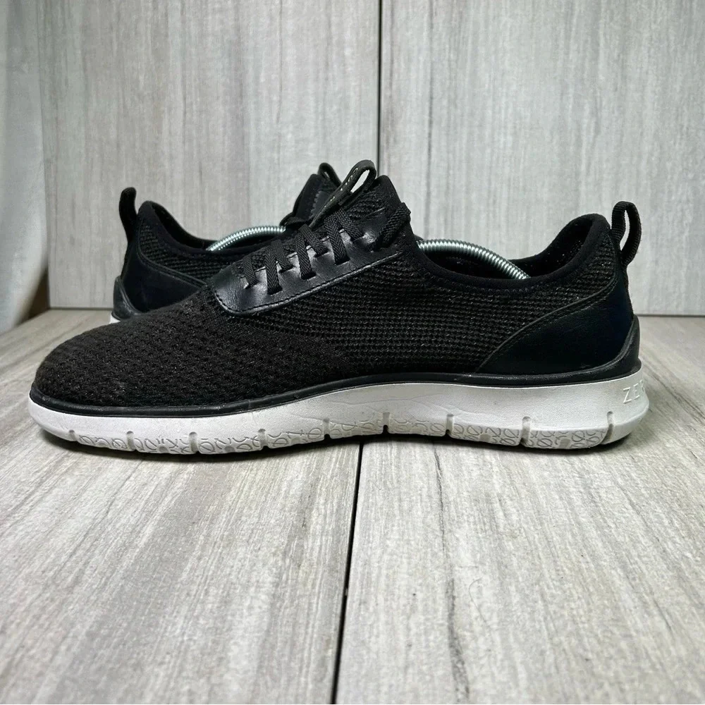 Cole Haan Black Knit Casual Oxfords with White Sole
